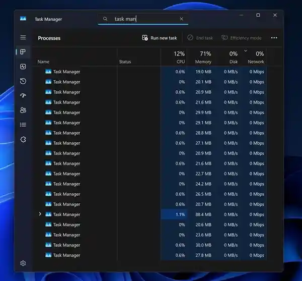 Win11十月更新现致命BUG：任务管理器疯狂复制致系统崩溃